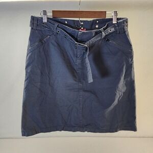 Downeast Basics Skirt‎ Women's L Gray Casual Cotton Blend Belted Pockets